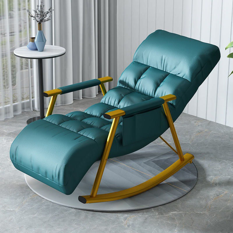 Creative Recliner Chair Pure Color Tufted Rocker Chair for Living Room