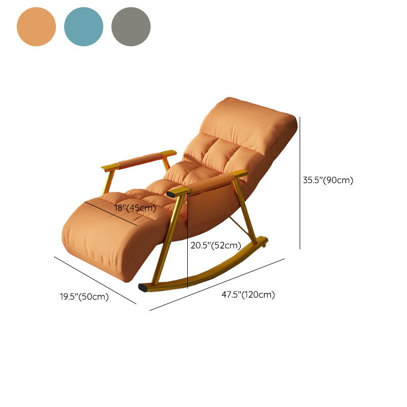 Creative Recliner Chair Pure Color Tufted Rocker Chair for Living Room