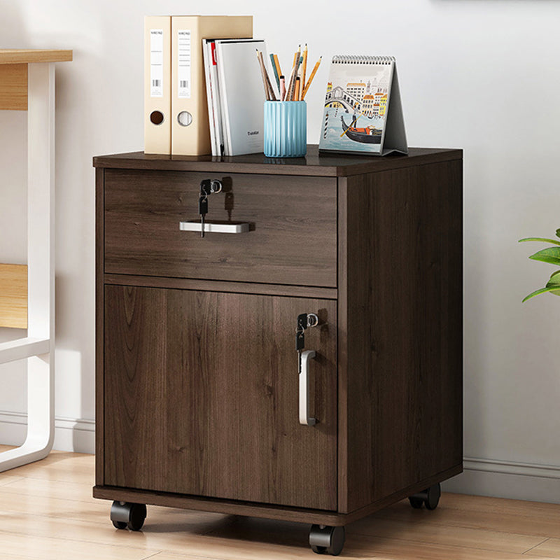 Modern File Cabinet Wooden Frame Lock Storage Filing Cabinet for Office