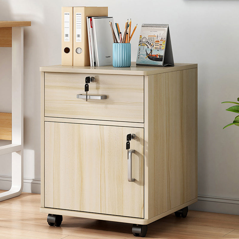 Modern File Cabinet Wooden Frame Lock Storage Filing Cabinet for Office