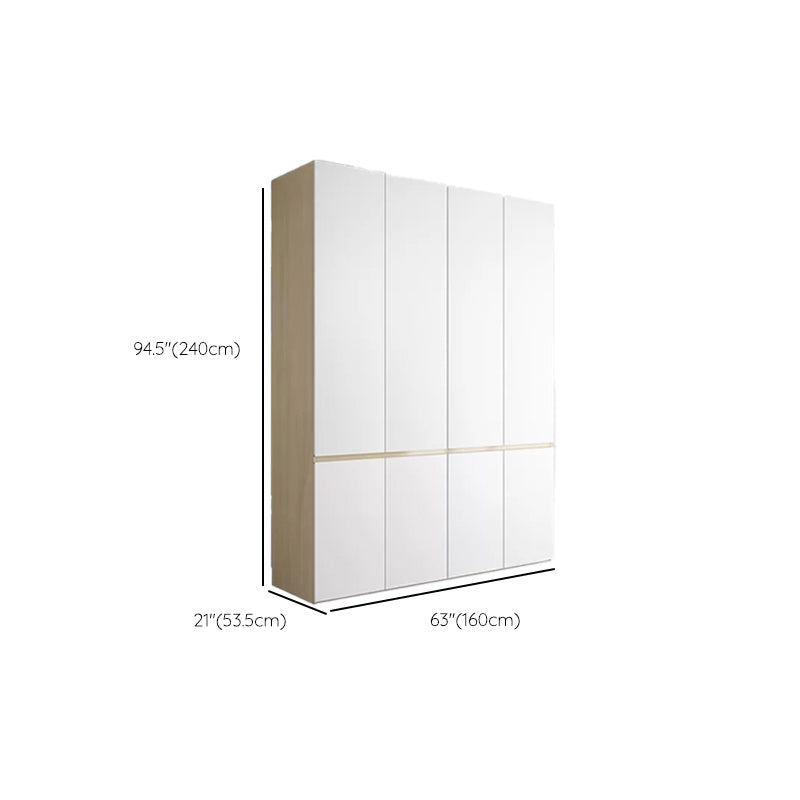 Contemporary Wardrobe Armoire with Drawer Hinged Storage Cabinet