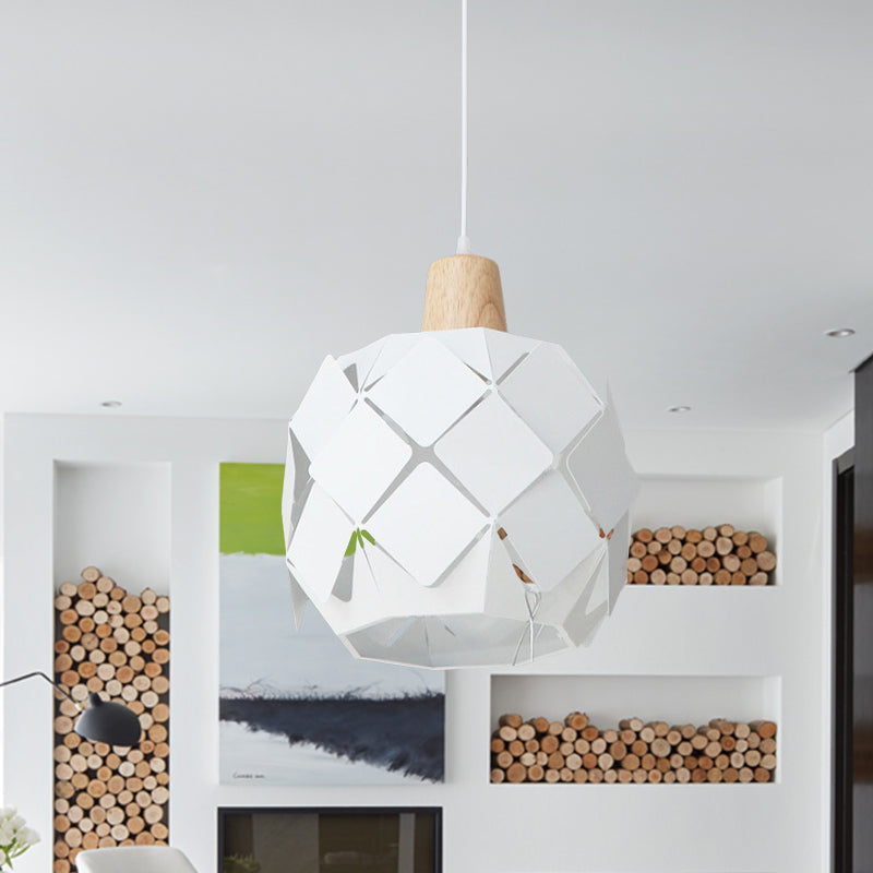 Contemporáneo 1 iluminación colgante de luz con tono de metal azul/negro/blanco lámpara colgante de globo