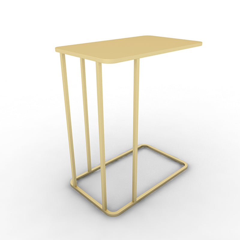 C Shape Base Side Table Luxurious Pedestal End Table with Metal Base