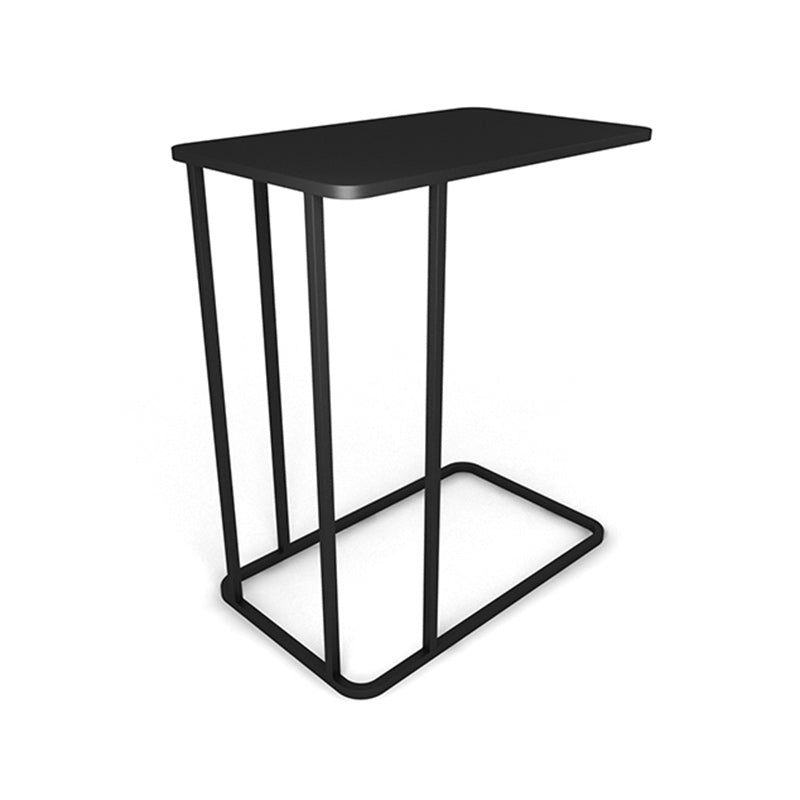 C Shape Base Side Table Luxurious Pedestal End Table with Metal Base