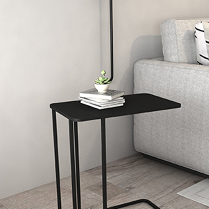 C Shape Base Side Table Luxurious Pedestal End Table with Metal Base