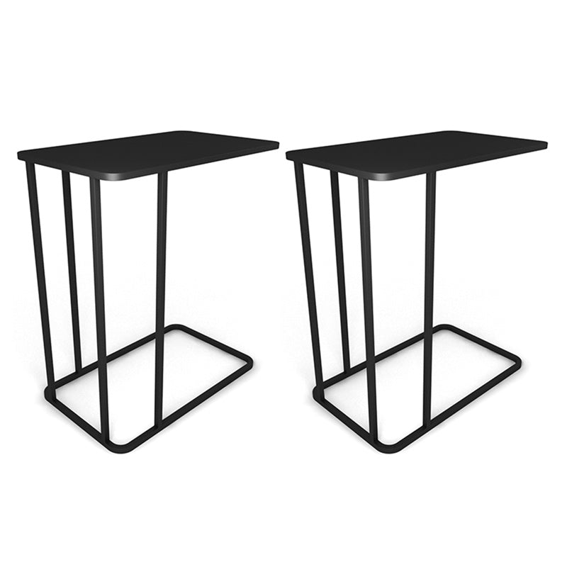 C Shape Base Side Table Luxurious Pedestal End Table with Metal Base