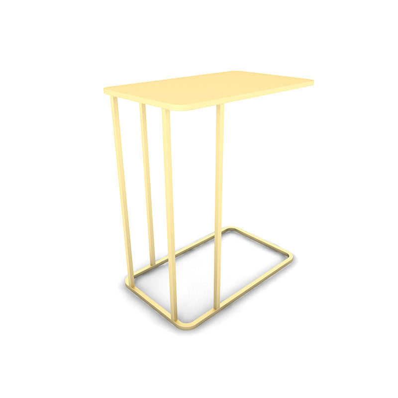 C Shape Base Side Table Luxurious Pedestal End Table with Metal Base