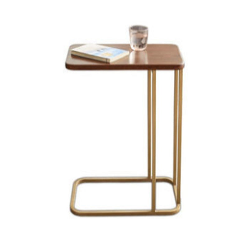 C Shape Base Side Table Luxurious Pedestal End Table with Metal Base