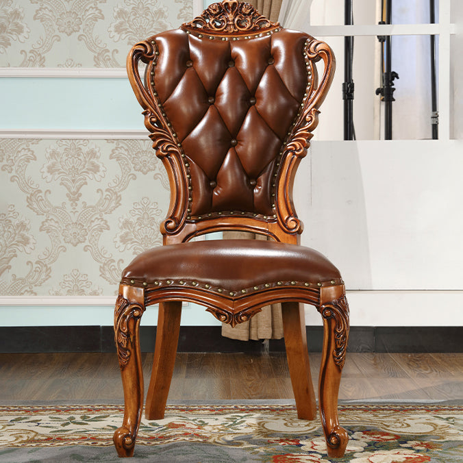 Solid Wood Dining Chairs Glam Style Armless Dining Chairs for Dining Room