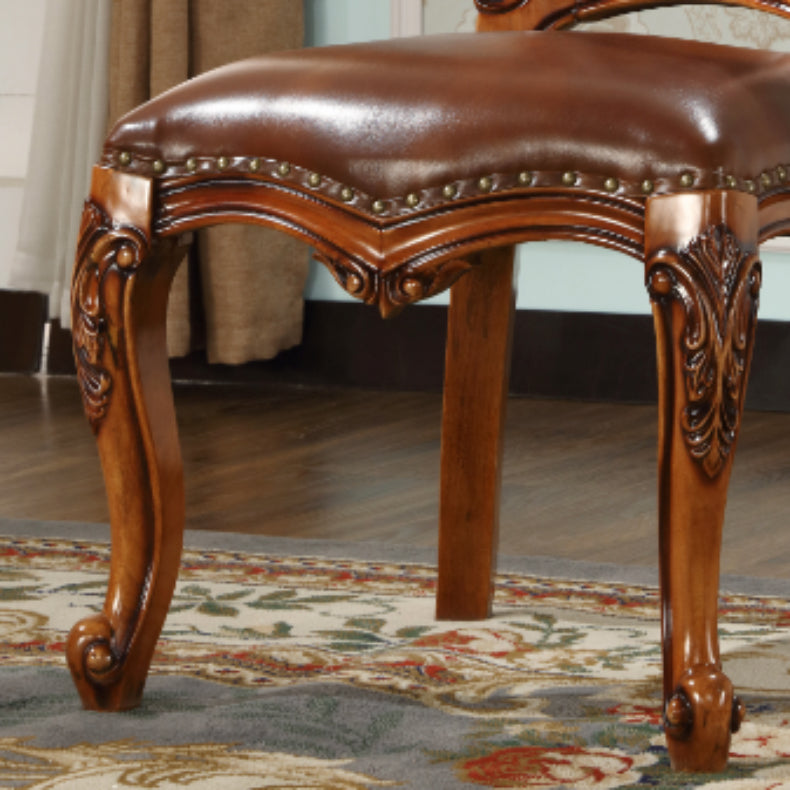 Solid Wood Dining Chairs Glam Style Armless Dining Chairs for Dining Room
