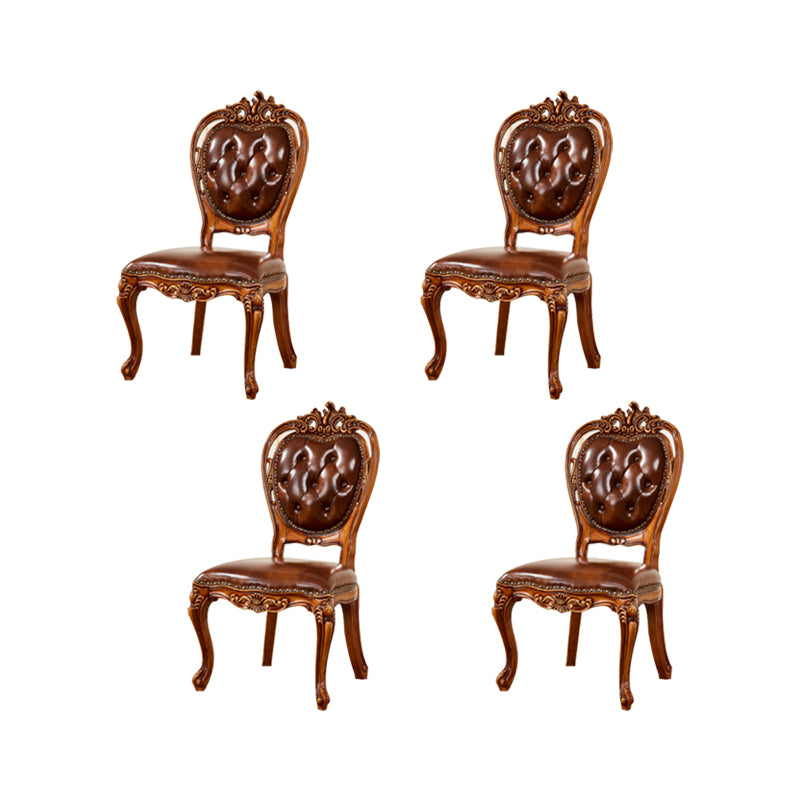 Solid Wood Dining Chairs Glam Style Armless Dining Chairs for Dining Room