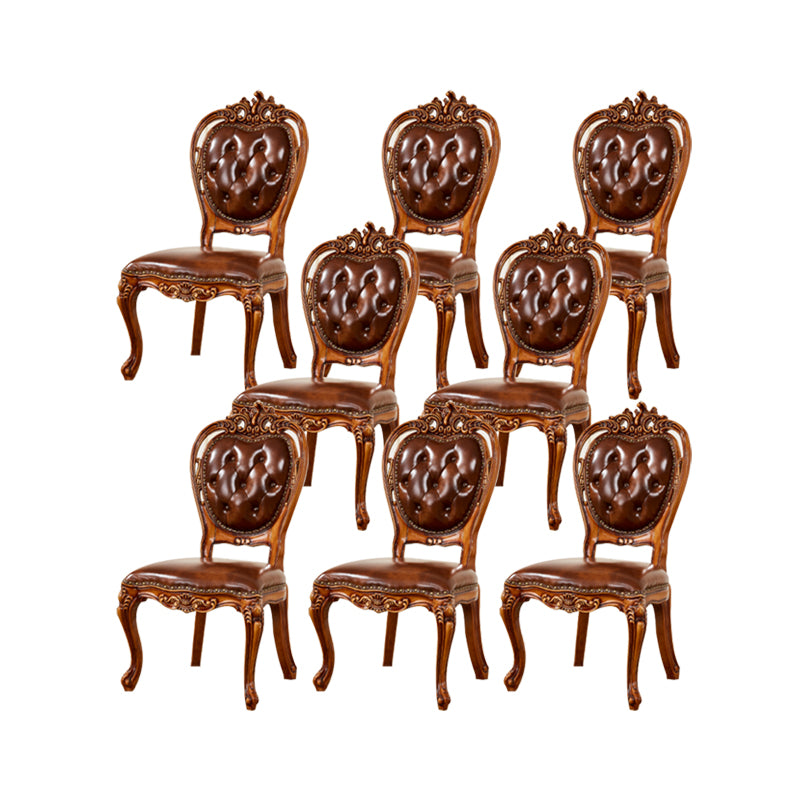 Solid Wood Dining Chairs Glam Style Armless Dining Chairs for Dining Room