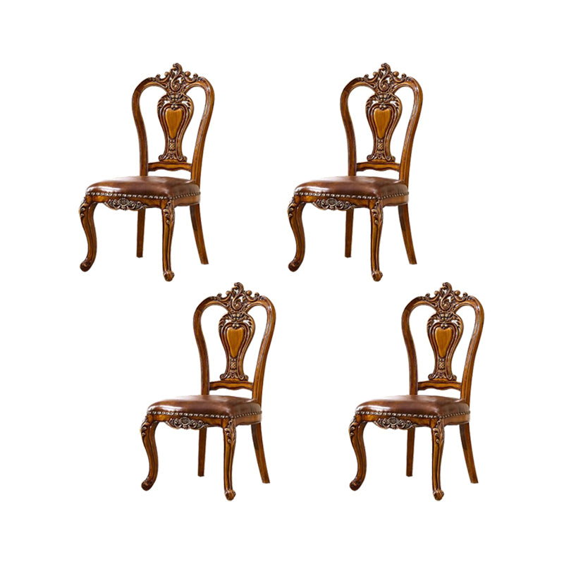 Solid Wood Dining Chairs Glam Style Armless Dining Chairs for Dining Room