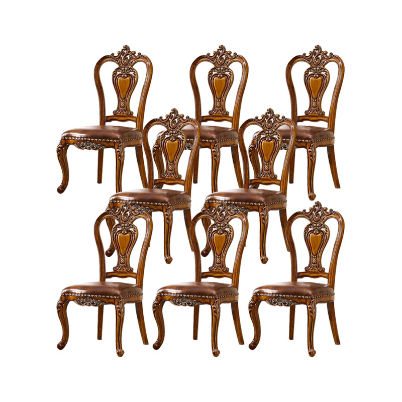 Solid Wood Dining Chairs Glam Style Armless Dining Chairs for Dining Room