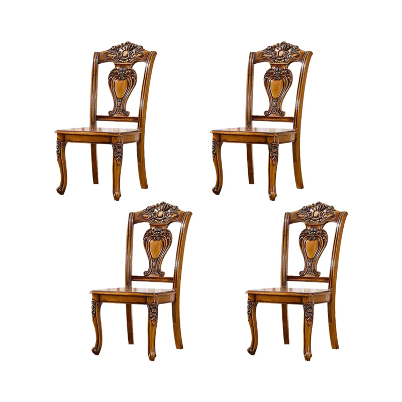 Solid Wood Dining Chairs Glam Style Armless Dining Chairs for Dining Room