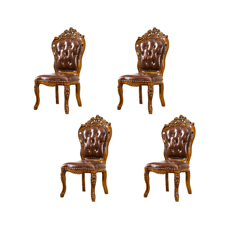 Solid Wood Dining Chairs Glam Style Armless Dining Chairs for Dining Room