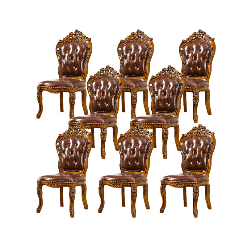 Solid Wood Dining Chairs Glam Style Armless Dining Chairs for Dining Room