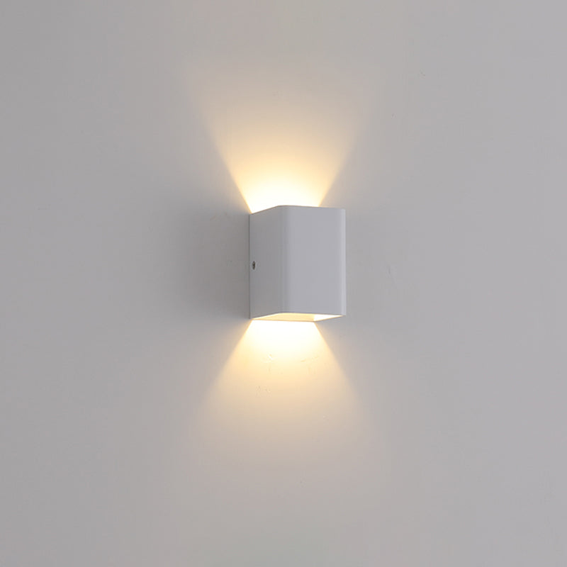 Lámpara de pared metálica LED contemporánea de tono de cubo negro/negro para la pared metálica LED contemporánea para la cama, la iluminación cálida/blanca