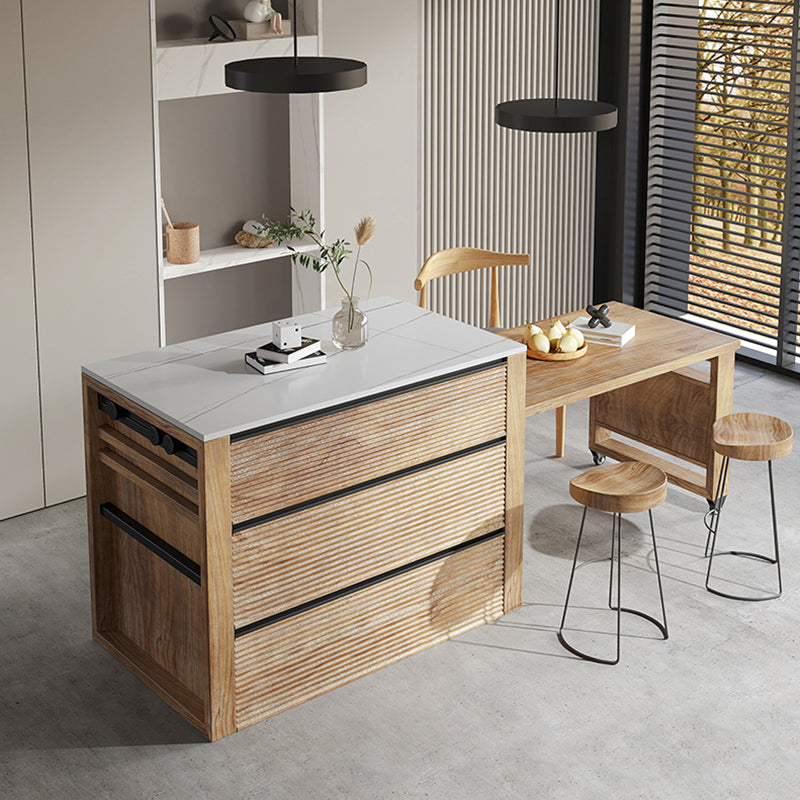 Modern Rectangle Sintered Stone Island Table for Kitchen Dining Room