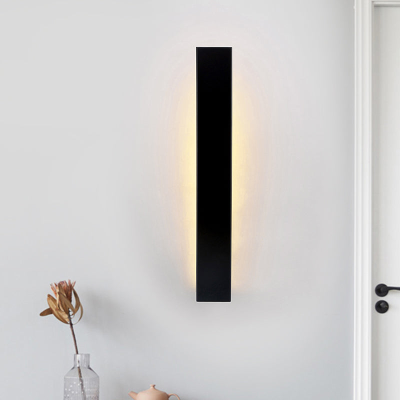 Simplistische stijl LED -wandverlichting met aluminium schaduw Zwart/witte afwerking Lineaire SCONCE -verlichting voor slaapkamer