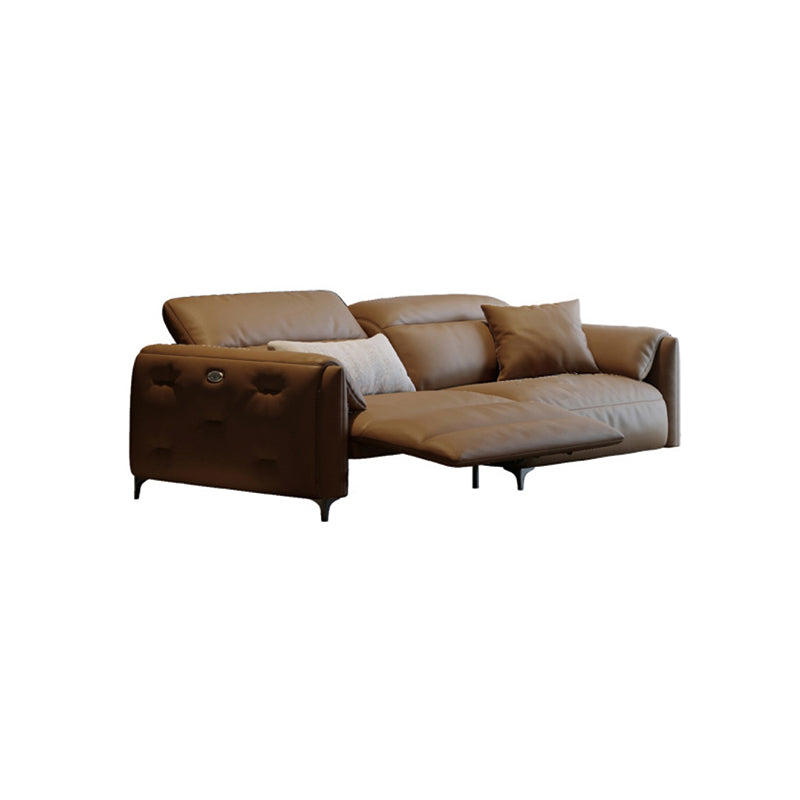 Genuine Leather Pillow Top Arm Power - Push Modern Sofa for Living Room