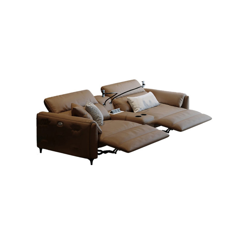 Genuine Leather Pillow Top Arm Power - Push Modern Sofa for Living Room