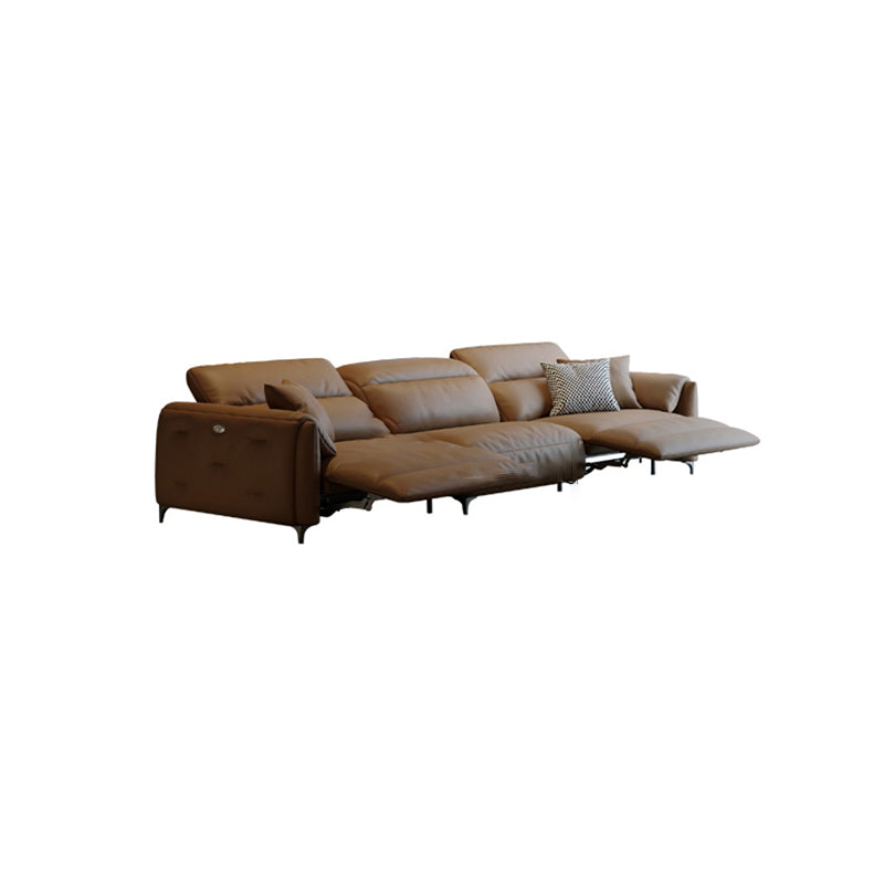 Genuine Leather Pillow Top Arm Power - Push Modern Sofa for Living Room