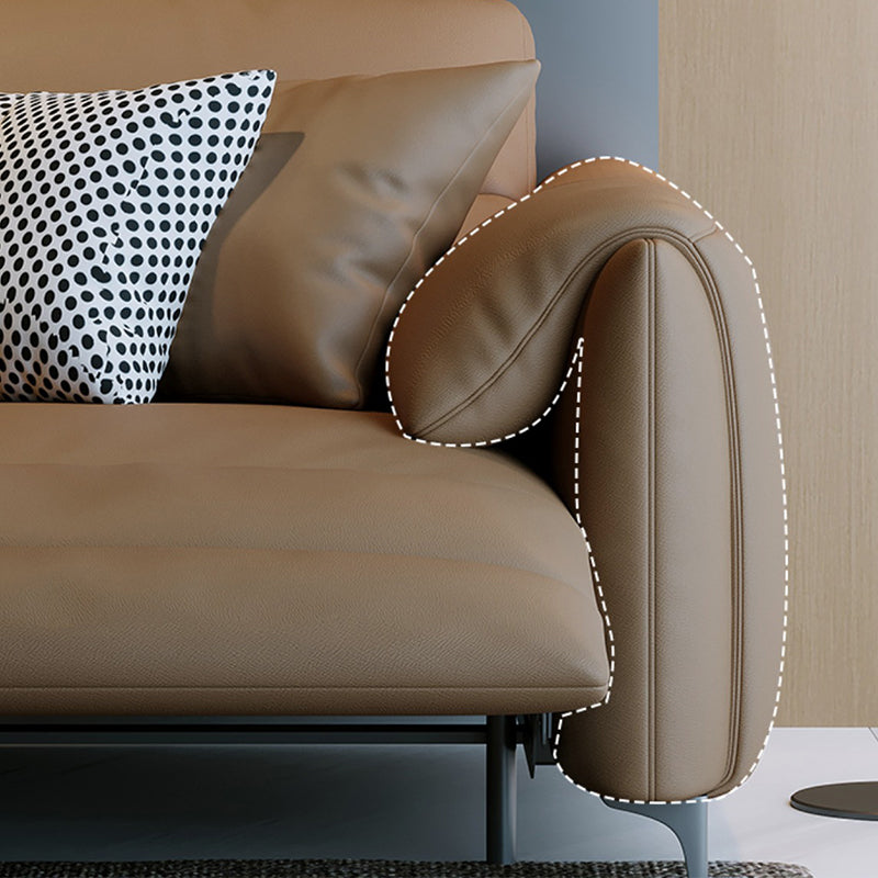 Genuine Leather Pillow Top Arm Power - Push Modern Sofa for Living Room