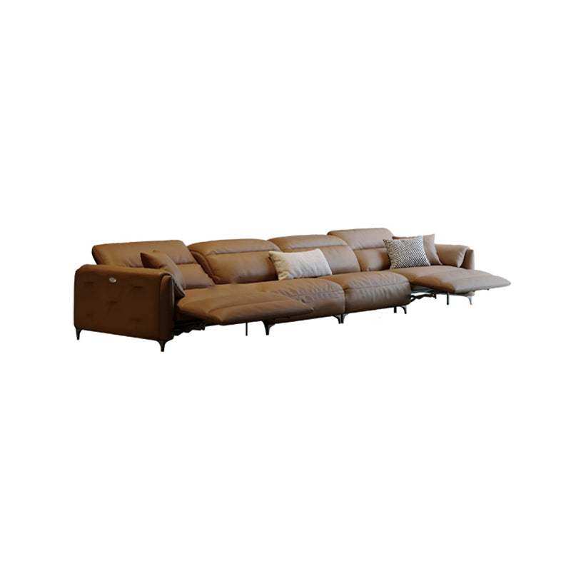 Genuine Leather Pillow Top Arm Power - Push Modern Sofa for Living Room