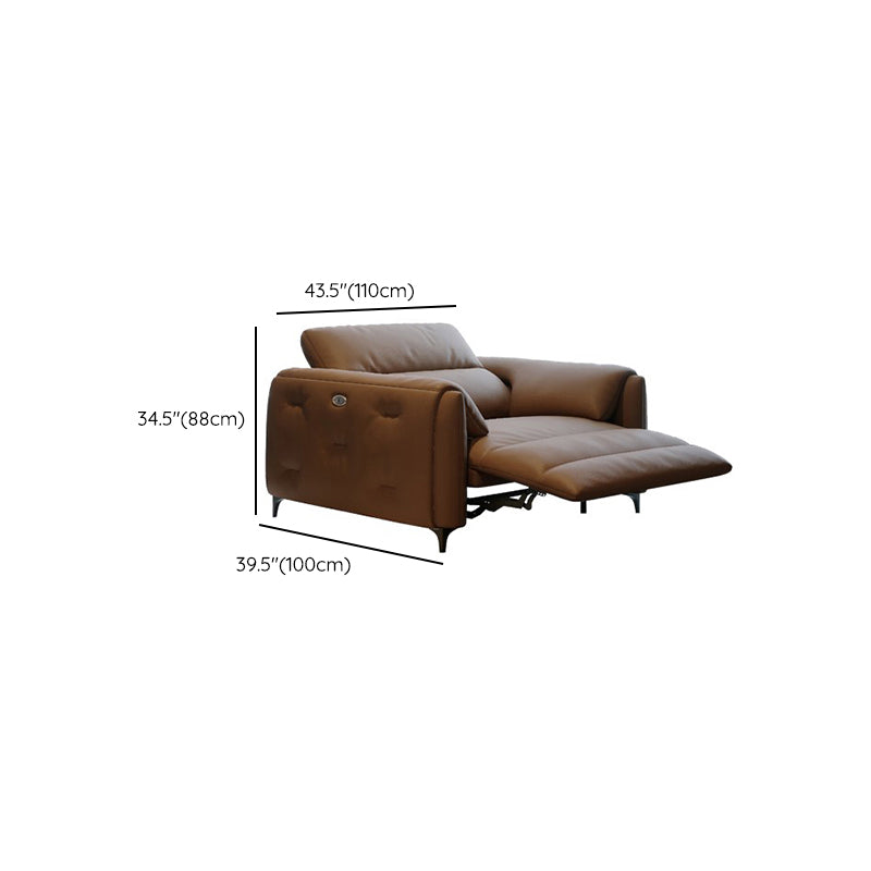 Genuine Leather Pillow Top Arm Power - Push Modern Sofa for Living Room