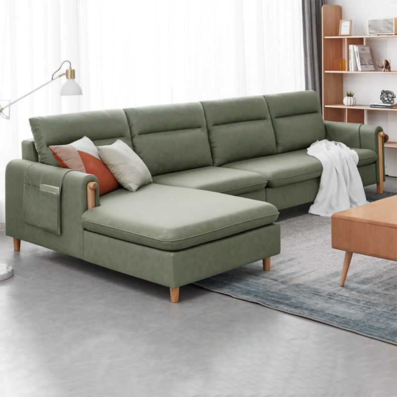 Storage Contemporary Sofa with Square Arm and Sewn Pillow Back