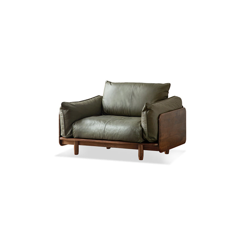 Standard Solid Wood Square Arm Sofa with Cushions Back for Living Room