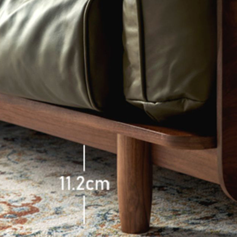 Standard Solid Wood Square Arm Sofa with Cushions Back for Living Room
