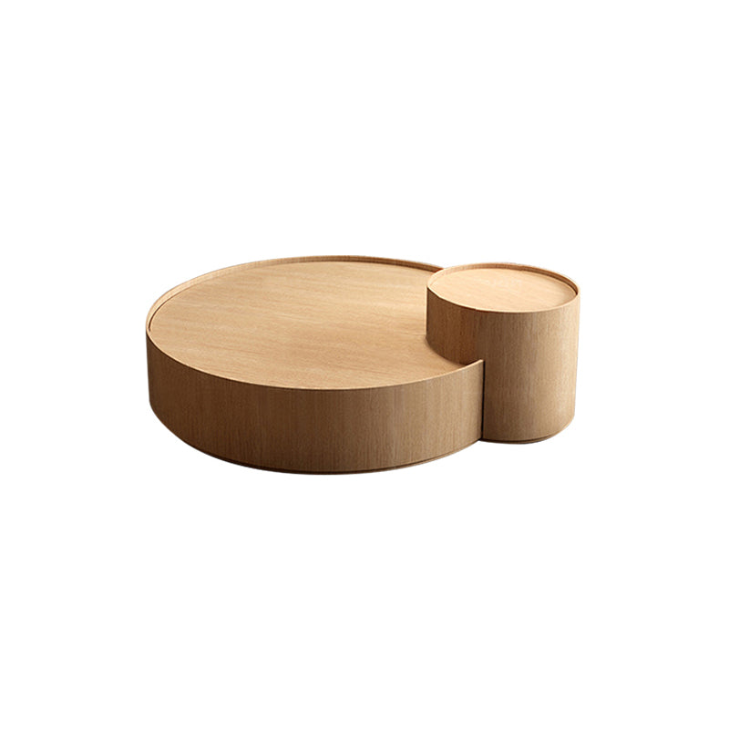 Light Brone Tray Top Coffee or End Table in Solid Wood Round