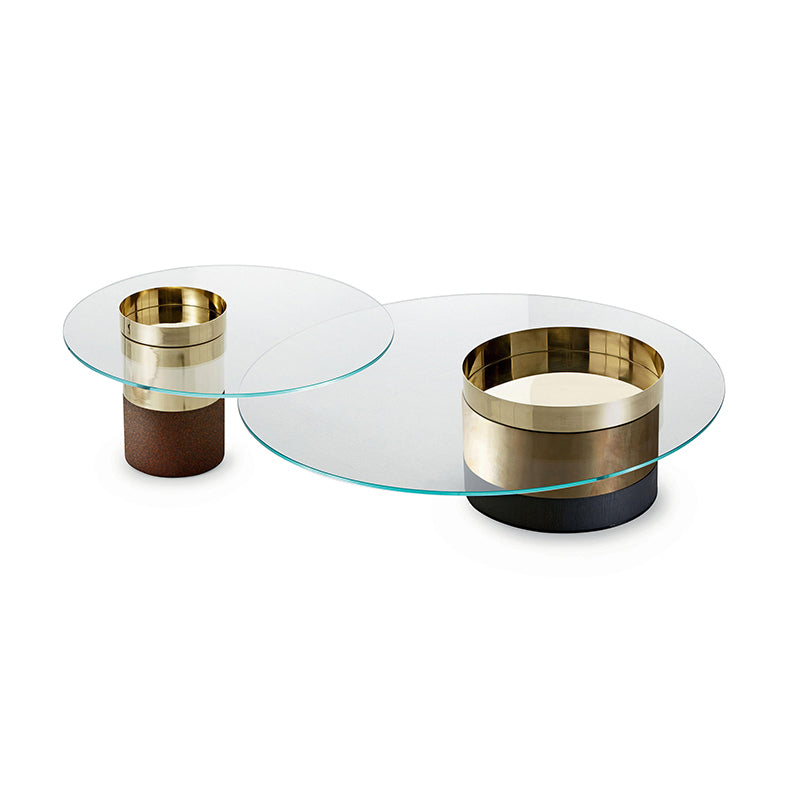 Glass Oval Top Coffee or End Table Modern with One Metal Base
