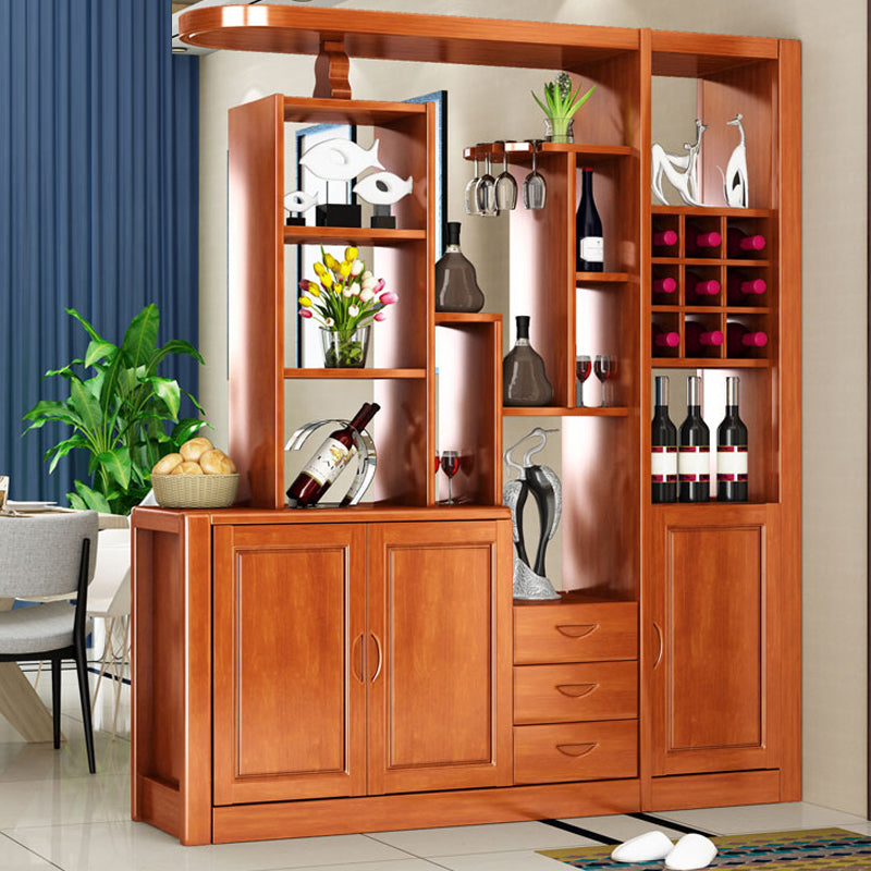 Contemporary Solid Wood 3-drawer Accent Cabinet with Door and Shelves