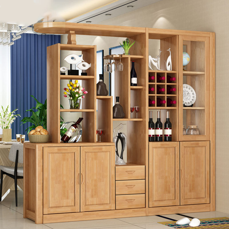Contemporary Solid Wood 3-drawer Accent Cabinet with Door and Shelves