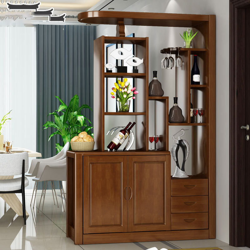 Contemporary Solid Wood 3-drawer Accent Cabinet with Door and Shelves