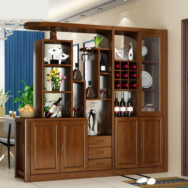 Contemporary Solid Wood 3-drawer Accent Cabinet with Door and Shelves