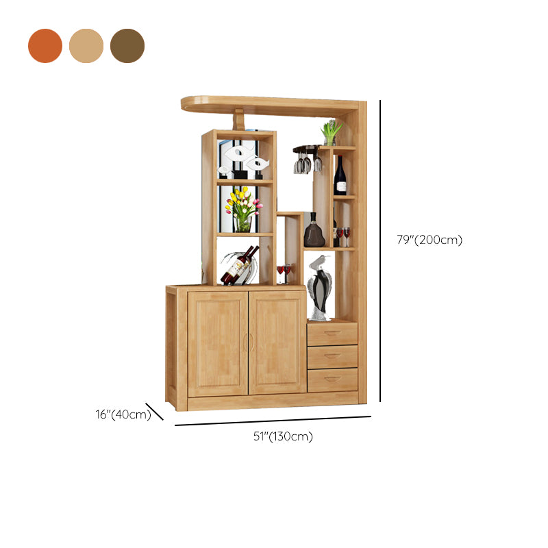 Contemporary Solid Wood 3-drawer Accent Cabinet with Door and Shelves