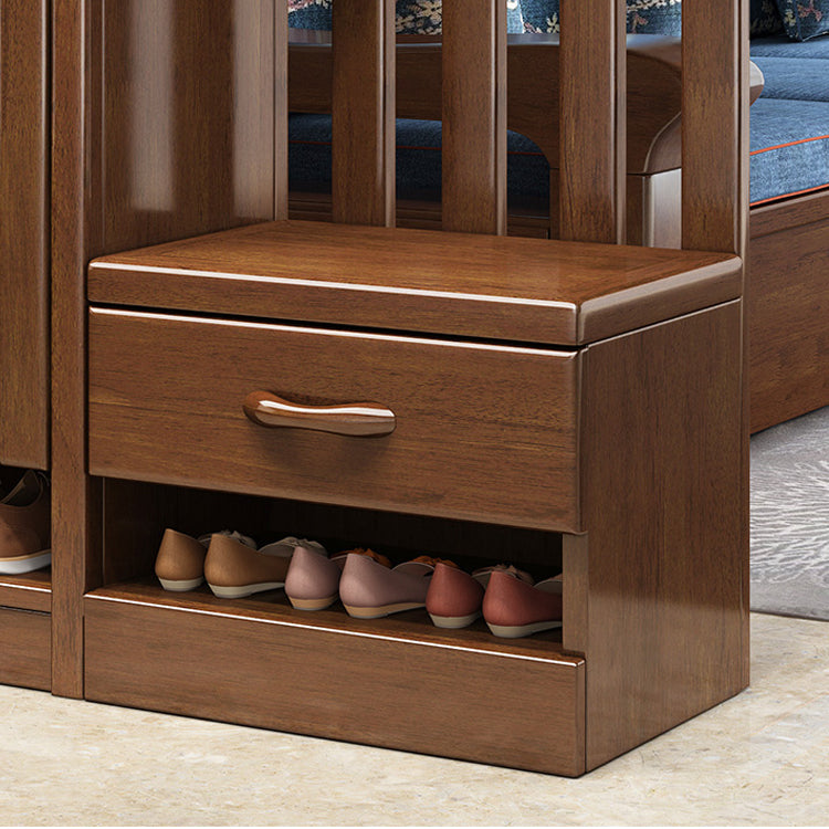 Modern Wood Cabinet in Brown 13.77" Wide Accent Cabinet with Drawers and Doors