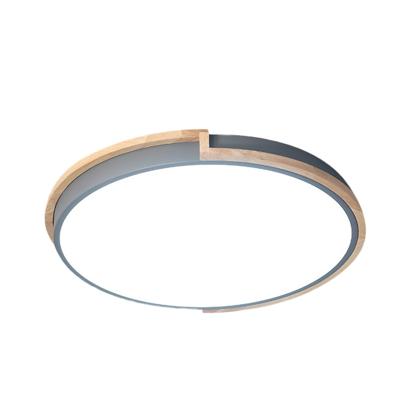 13"/17"/21" W Slim Drum Bedroom Flush Ceiling Light Eye-Caring Acrylic Macron Loft Led Ceiling Lamp in Black/Grey/White