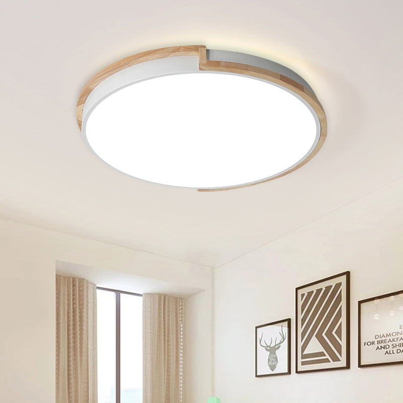 13"/17"/21" W Slim Drum Bedroom Flush Ceiling Light Eye-Caring Acrylic Macron Loft Led Ceiling Lamp in Black/Grey/White