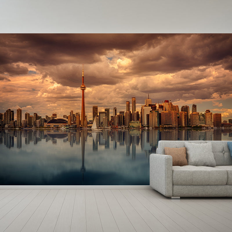 Cityscapes Pattern Mildew Wall Mural Photography Horizontalt for Living Room