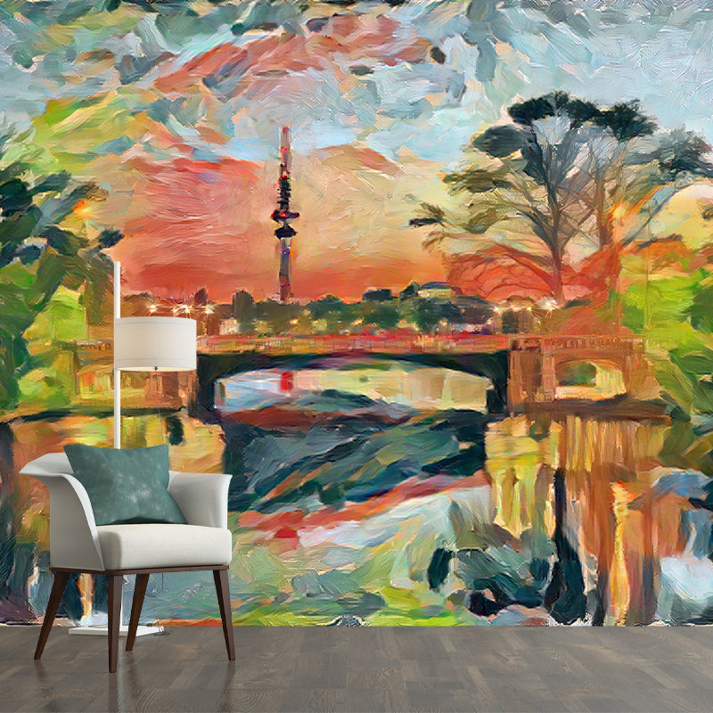 Art Abstract Illustration Pattern Mildew Wall Mural Horizontalt for Living Room