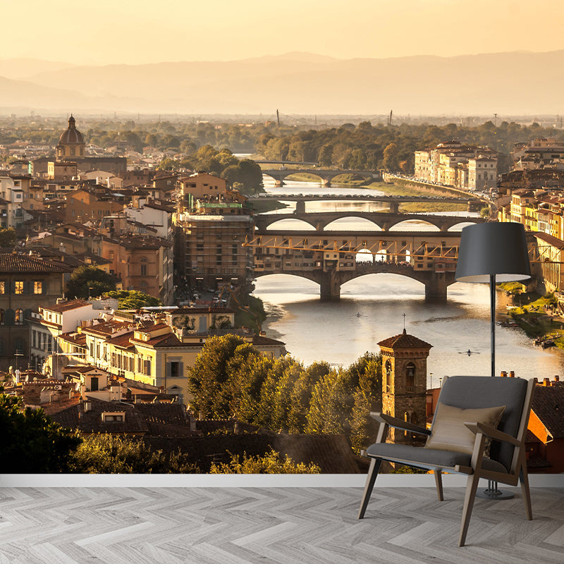 Cityscapes Photography Mildew Wall Mural Horizontalt for Living Room