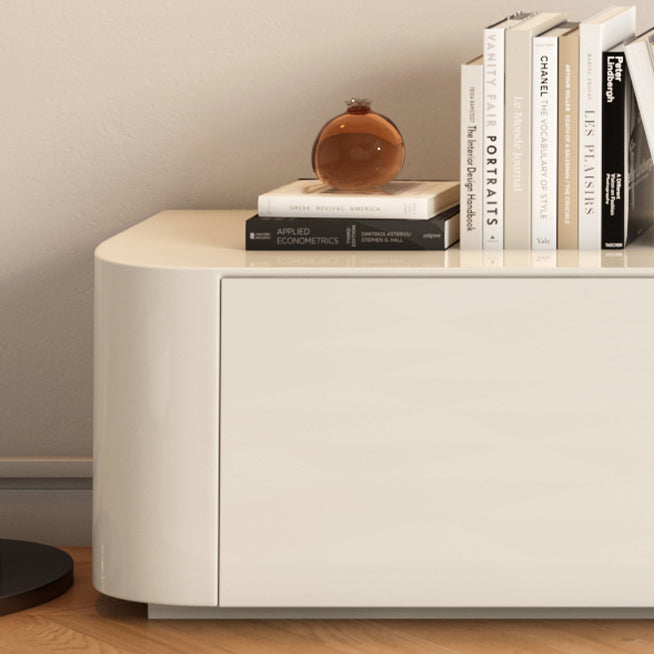 Round Pedestal 1-Drawer Modern White 2 Piece Bunching Tables for Bedroom
