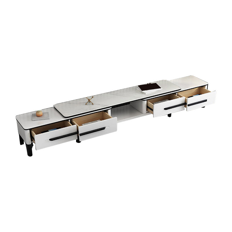4 Legs Rectangle Contemporary Slate Single Coffee Or End Table with Drawers