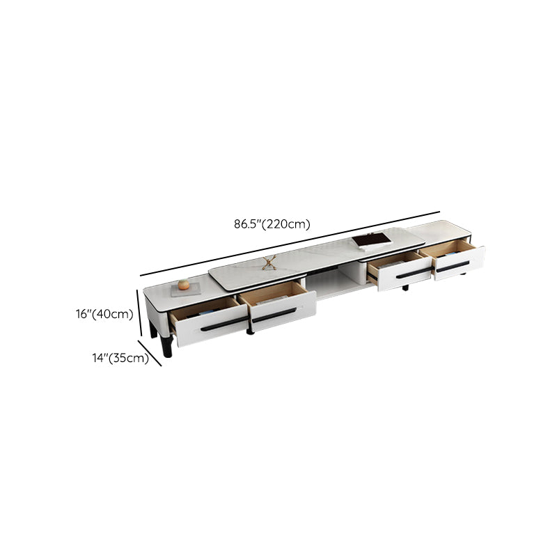 4 Legs Rectangle Contemporary Slate Single Coffee Or End Table with Drawers