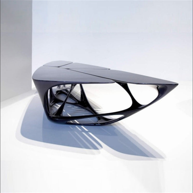 Acrylic Modern Pedestal Free-Form 1 Coffee Table for Bedroom